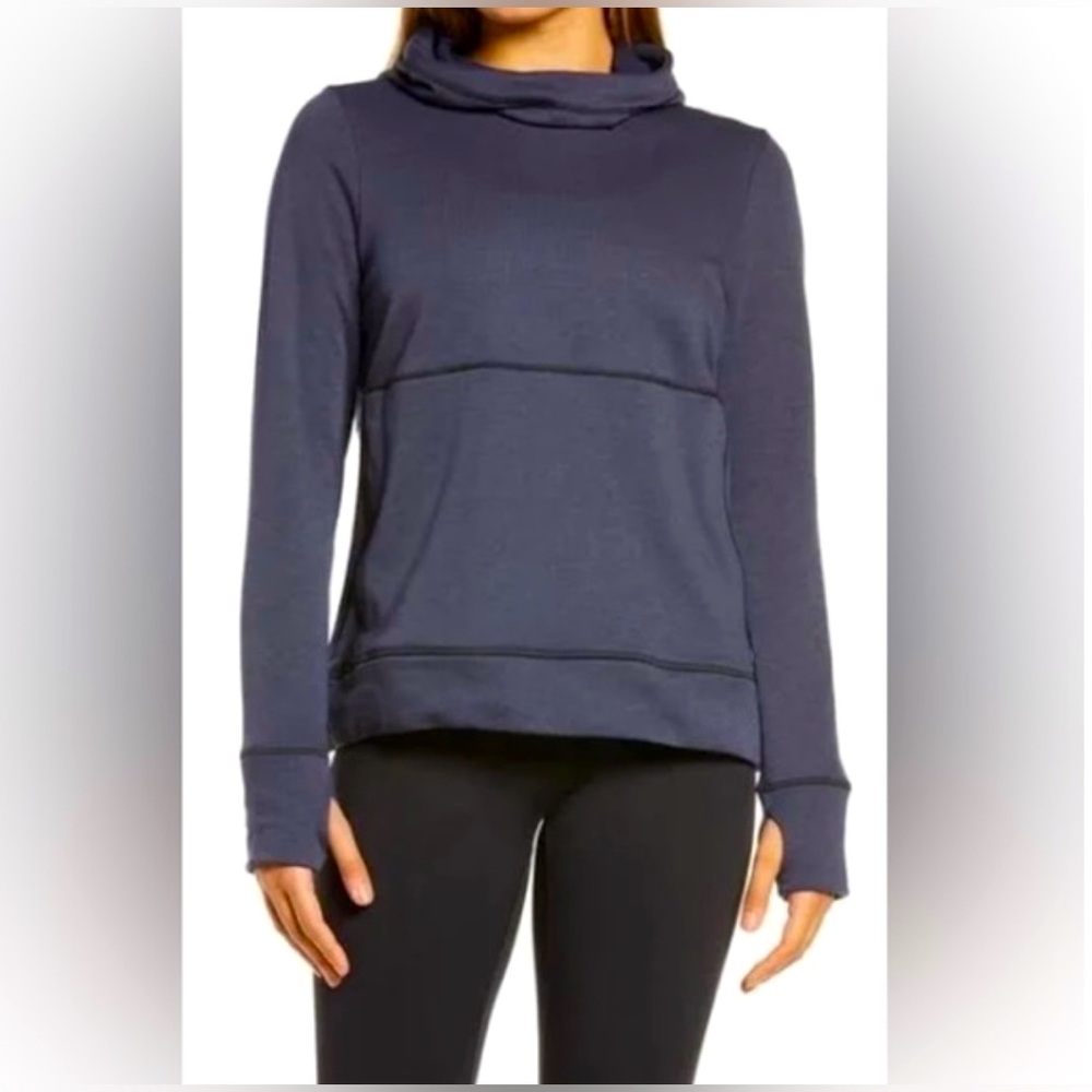 Sweaty Betty Navy Cowl-Neck Pullover Hoodie